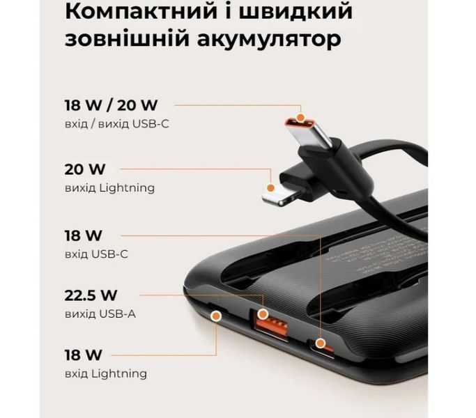 Power Bank VEGER PD QC3.0 2A 22,5W C11 VG-W1170 фото